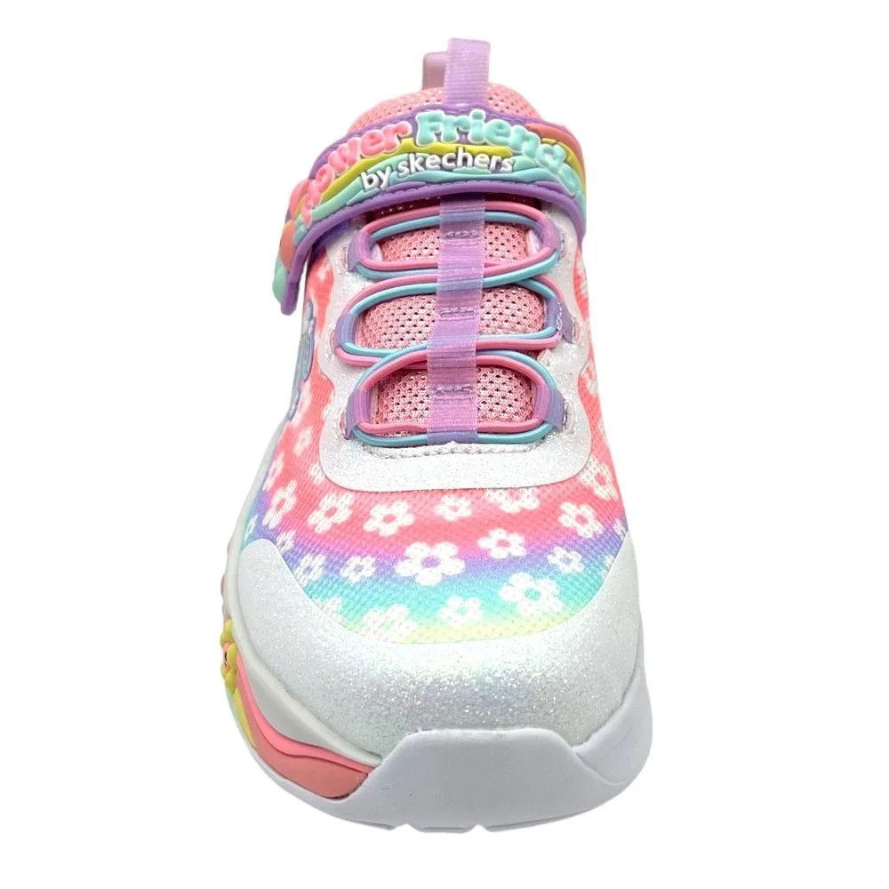 Skechers Youth Big Girls Flower Friends‎ Slip-on Sneakers Size 3.5 White/Multi
